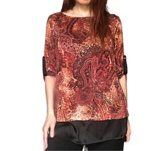 Dress Barn Sz Large Paisley Blouse Sz‎ L NWT